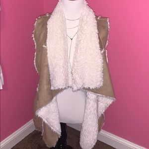 brown fur vest